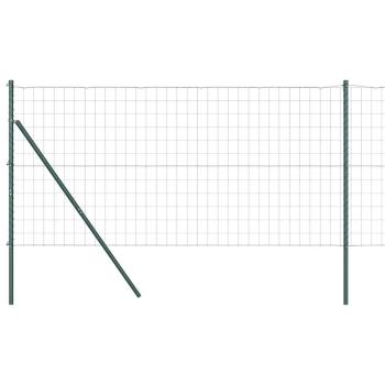 Euro-Zaun mit 13 Pfosten 1x25 m Galvanisierter Stahl Grün