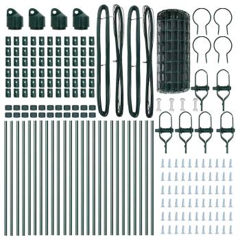Euro Zaun mit 13 Pfosten 0.6x50 m Verzinkter Stahl Grün