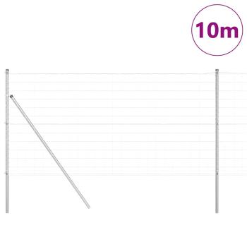 Eurozaun mit 7 Pfosten 1x10 m Verzinkter Stahl