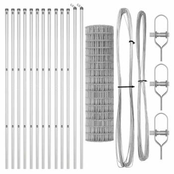 Euro Zaun mit 13 Pfosten 1,2x25 m galvanisierter Stahl