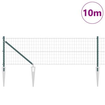 Euro Zaun mit 7 Spitzenpfosten 0.6x10 m verzinkter Stahl Grün