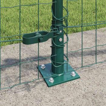 Euro Zaun mit 13 Flanschpfosten 0,4x50 m verzinkter Stahl
