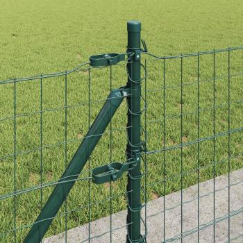 Euro Zaun mit 13 Flanschpfosten 0,4x50 m verzinkter Stahl