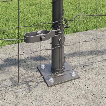 Euro Zaun mit 13 Flanschposten 0.4x50 m galvanisierter Stahl