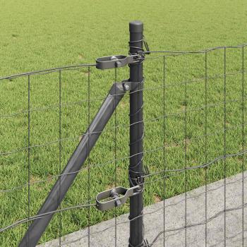Euro Zaun mit 13 Flanschposten 0.4x50 m galvanisierter Stahl