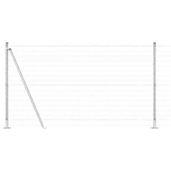 Euro Zaun mit 7 Flanschpfosten 1.2x10 m Galvanisierter Stahl