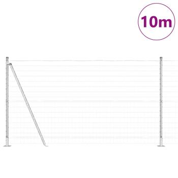 Euro Zaun mit 7 Flanschpfosten 1.2x10 m Galvanisierter Stahl