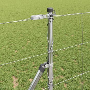 Feldzaun 1,2x25 m Verzinkter Stahl, Zaunpfosten 13 Stück Ø32 mm 170 cm Verzinkter Stahl