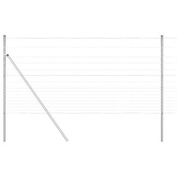 Weidezaun 1,2x25 m Verzinkter Stahl, Zaunpfosten 13 Stk Ø32 mm 170 cm Verzinkter Stahl