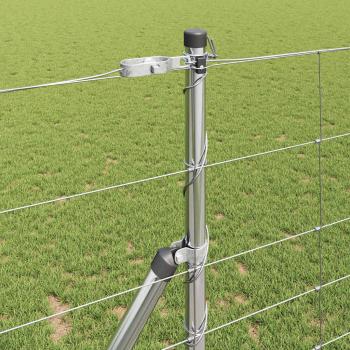 Weidezaun 1,2x25 m Verzinkter Stahl, Zaunpfosten 13 Stk Ø32 mm 170 cm Verzinkter Stahl