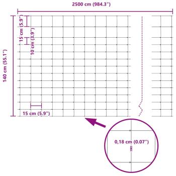 Weidezaun 1.4x25 m Verzinkter Stahl, Zaunpfosten 13 Stück Ø32 mm 190 cm Verzinkter Stahl