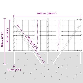 Ground Fix Geschweißter Drahtzaun 50 x 0,8 m Verzinkter Stahl