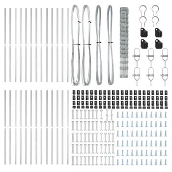 Feldzaun 1,6x50 m Verzinkter Stahl, Zaunpfosten 13 Stk Ø32 mm 210 cm Verzinkter Stahl