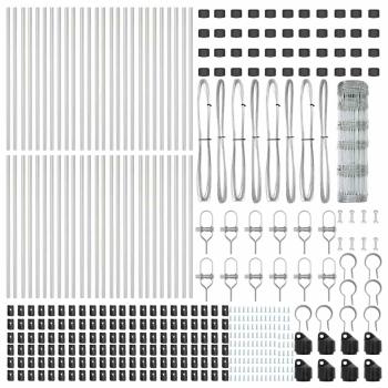Feldzaun 0,8x100 m verzinkter Stahl, Zaunpfosten 13 Stück Ø32 mm 120 cm verzinkter Stahl