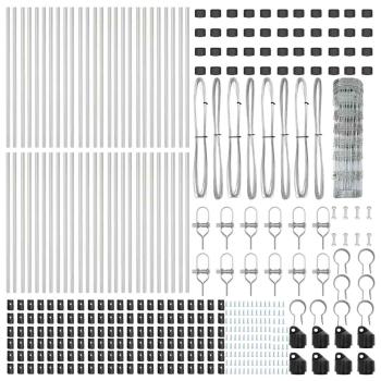 Feldzaun 0,8 x 100 m aus verzinktem Stahl, Zaunpfosten 13 Stk. Ø32 mm 120 cm aus verzinktem Stahl