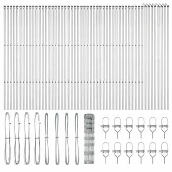 Feldzaun 1x100 m Verzinkter Stahl, Zaunpfosten 13 Stück Ø32 mm 150 cm Verzinkter Stahl