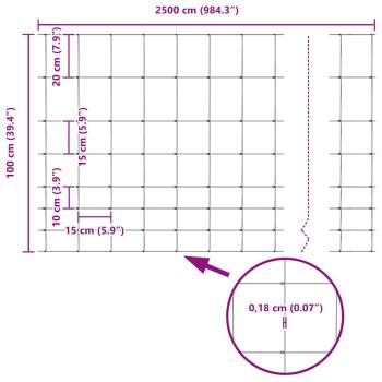 Feldzaun 1x25 m Verzinkter Stahl, Zaunpfähle mit Spike 13 Stück Ø32 mm 120 cm Verzinkter Stahl