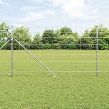 ARDEBO.de - Feldzaun 1,4 x 25 m Verzinkter Stahl, Zaunpfosten mit Spitze 13 Stück Ø32 mm 160 cm Verzinkter Stahl