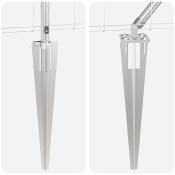 Feldzaun 1.5x25 m feuerverzinkter Stahl, Zaunpfosten mit Spike 13 Stück Ø32 mm 170 cm feuerverzinkter Stahl