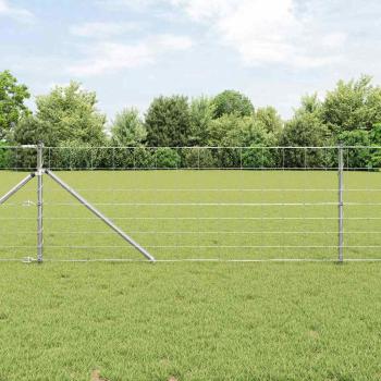 ARDEBO.de - Feldzaun 0,8 x 50 m aus verzinktem Stahl, Zaunpfosten mit Spike 13 Stück Ø32 mm 100 cm aus verzinktem Stahl
