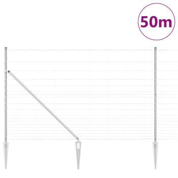 Schweißdrahtzaun mit Spikes 50 x 1,5 m Verzinkter Stahl Silber