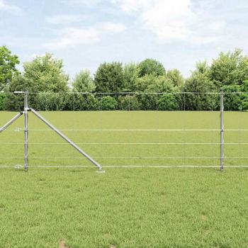 ARDEBO.de - Feldzaun 0.8x100 m verzinkter Stahl, Zaunpfosten mit Spitze 13 Stück Ø32 mm 100 cm verzinkter Stahl