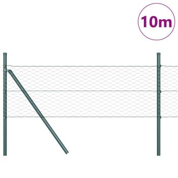 Bodenmontierter Sechseckzaun 10 x 0,5 m PVC-beschichteter Stahl