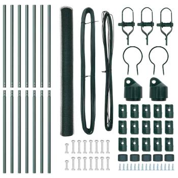 Bodenmontierter Sechseckzaun 10 x 1,6 m PVC-beschichteter Stahl