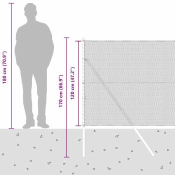Bodenmontierter Sechseckzaun 10 x 1,2 m PVC-beschichteter Stahl