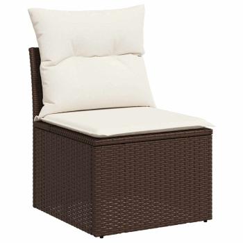 Garten-Sofa-Set 7 stk. 6-Sitzanzahl Braun und Creme