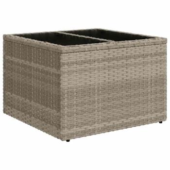 7-teiliges Garten-Sofaset mit Kissen Grau Poly Rattan, 2-Sitzer Garten-Sofa mit Stauraum & Kissen Grau Poly Rattan