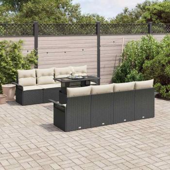 ARDEBO.de - Gartensofa-set 9 Stk. Schwarz [Synthetisch]: Poly Rattan