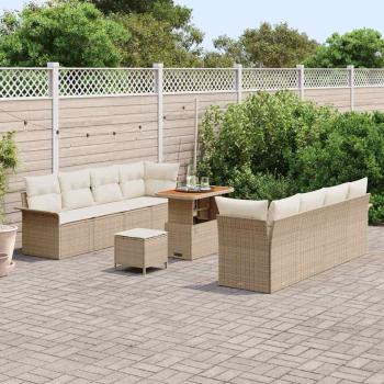 Gartensofa-set 11 Stk. Beige Poly-Rattan