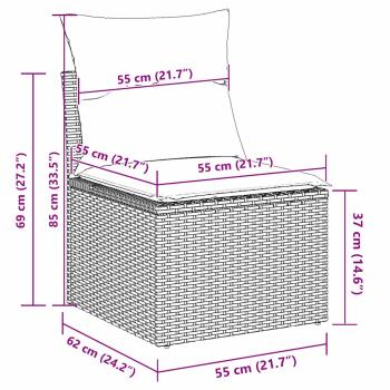Gartensofa-set 13 stk. 10-Sitzanzahl Schwarz Poly-Rattan