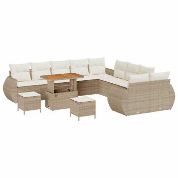 Garten-Sofa-Set 13 stk. 13-Sitzanzahl Beige und Creme