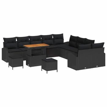 Garten-Sofa-Set 13 stk. 12-Sitzanzahl Schwarz