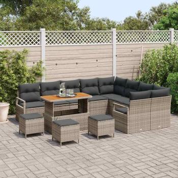 Garten-Sofa-Set 13 Stk. 12-Sitzanzahl Grau