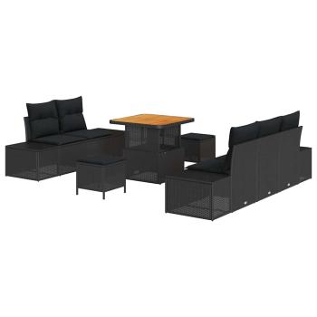 Gartensofa-set 8 stk. 7-Sitzanzahl Schwarz Poly Rattan