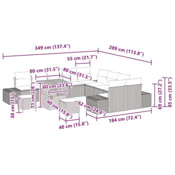 13-teiliges Garten-Sofa Set mit Kissen Schwarz Poly-Rattan Akazie, 2-Sitzer Garten-Sofa mit Stauraum & Kissen Schwarz Poly-Rattan, 3-teiliges Garten-Essset mit Kissen Schwarz Poly-Rattan Akazie