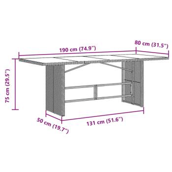 Garten Essgruppe 9 pcs Grau Poly-Rattan