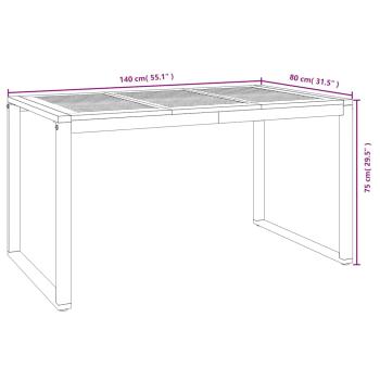 5-teiliges Garten Esszimmer Set Beige Poly Rattan Akazie, Stapelbare Gartenstühle mit Kissen - Set von 2 in Beige Poly Rattan