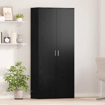 ARDEBO.de - Highboard Schwarz Eiche 80x35x180 cm Holzwerkstoff