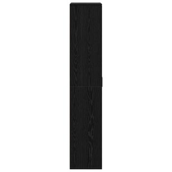 Highboard Schwarz Eiche 80x35x180 cm Holzwerkstoff
