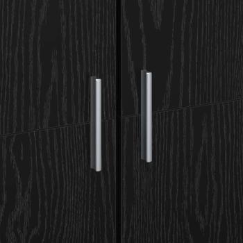 Highboard Schwarz Eiche 80x35x180 cm Holzwerkstoff