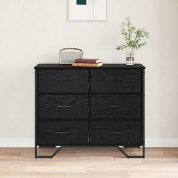 Kommode Schwarz-Eiche 91x35,5x74,5 cm Holzwerkstoff