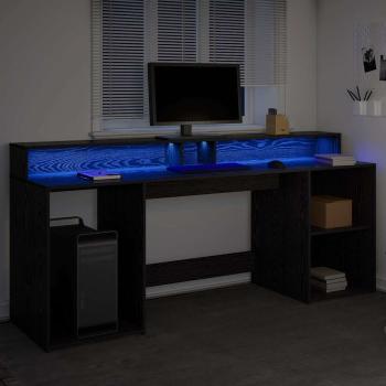 Schreibtisch Schwarz Eiche 200x55x91 cm Holzwerkstoff