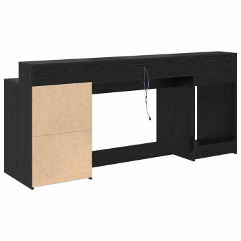 Schreibtisch Schwarz Eiche 200x55x91 cm Holzwerkstoff