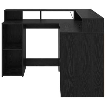 Schreibtisch Schwarz-Eiche 130x130x91 cm Holzwerkstoff