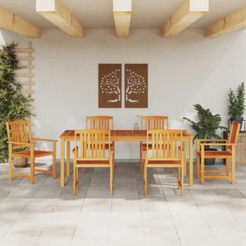 Garten Essgruppe 7 stk. Braun Massivholz Akazie