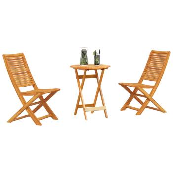 3-tlg. Bistro-Set Klappbar Massivholz Akazie